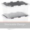 Superio Storage Box with Hinged Lids, Plastic Container Bins for Organizing with Attached Lid, Stackable Crates, BPA Free, Organizers for Home, Office, Dorm